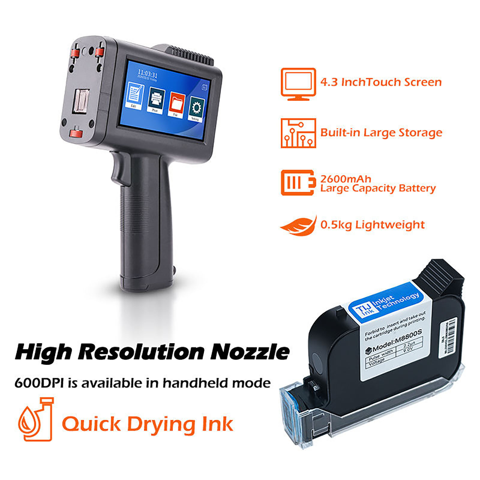 طابعة نفث الحبر المحمولة ZM-C1 - مراجعة Barcode Printer وسعره